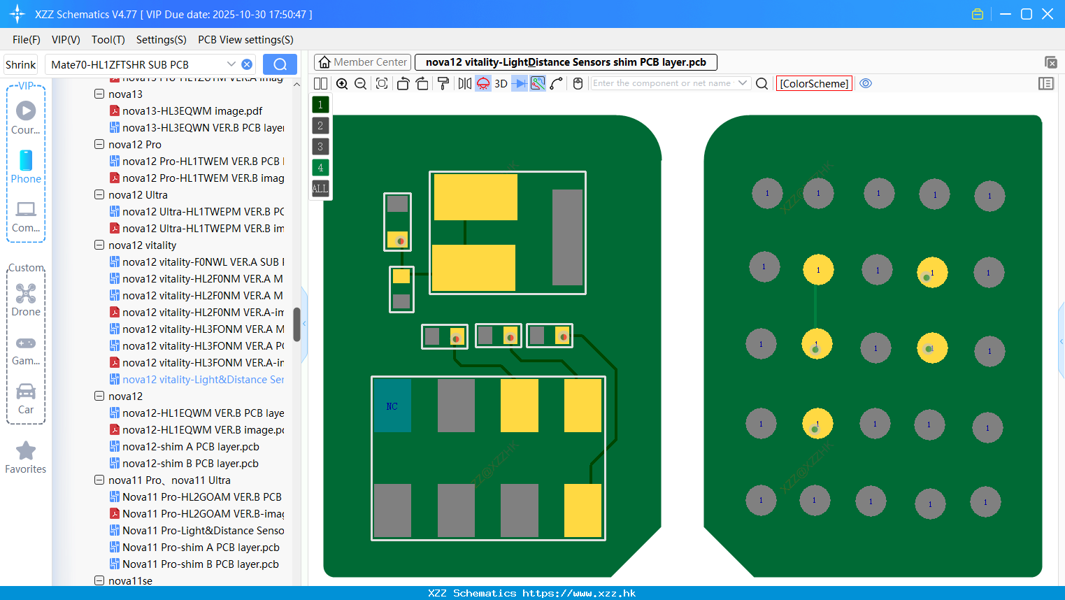 Huawei Nova12 Vitality-Light&Distance Sensors Shim PCB Layer